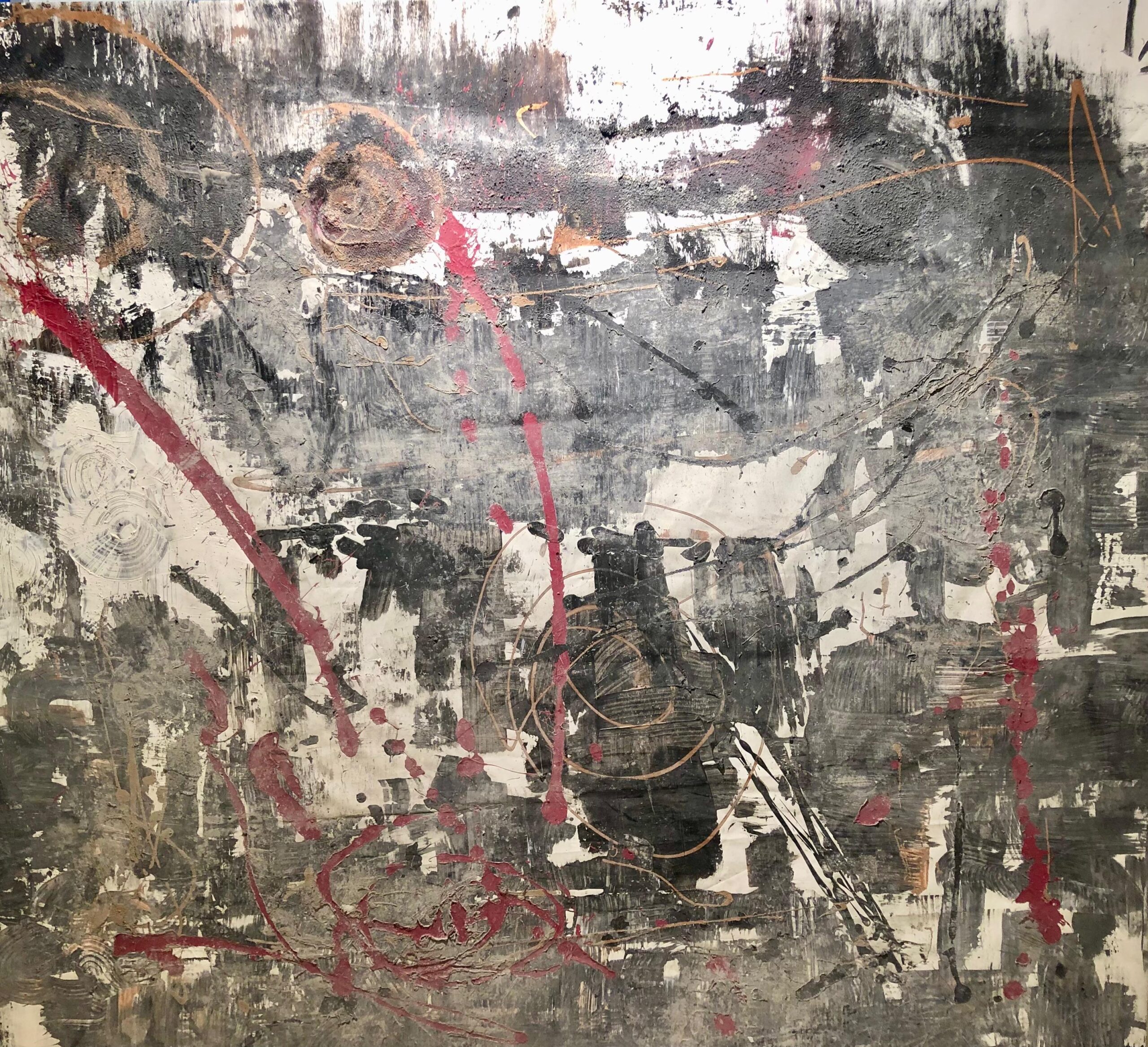 Abschied – Acryl und Asche auf Leinwand von Vivien Kunte