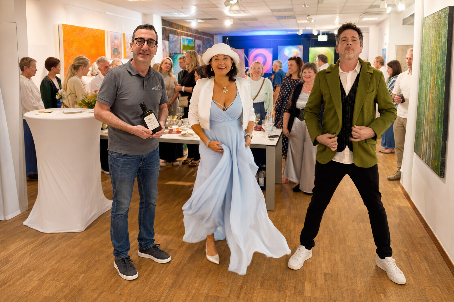 Art und Apero Nino Narciso, Albina Dvortsis, Michael Pansuch in der GlowArt Gallery