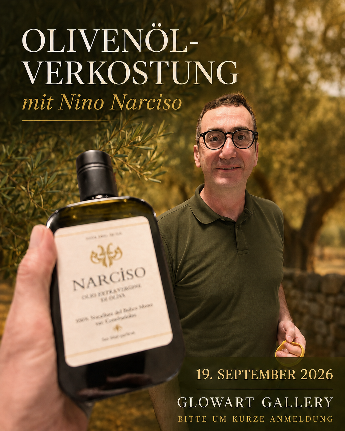Nino mit Olivenöl