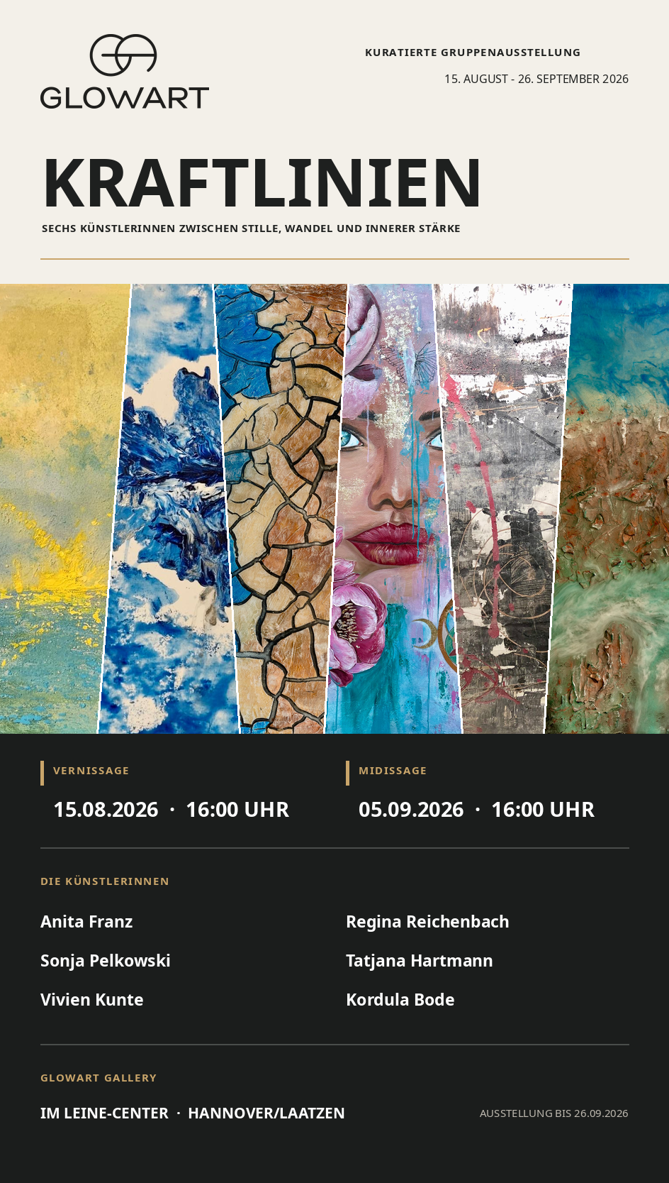 Ausstellung August bis September 2026 in der GlowArt Gallery Hannover Laatzen